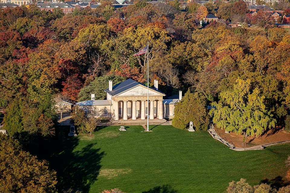 Aerial view of Arlington House.