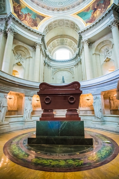 The sarcophagus of Napoleon inside Les Invalides.