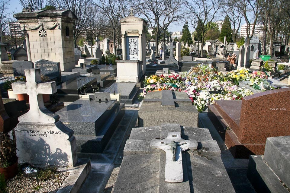 Graves in Montparnasse Cemetery.
