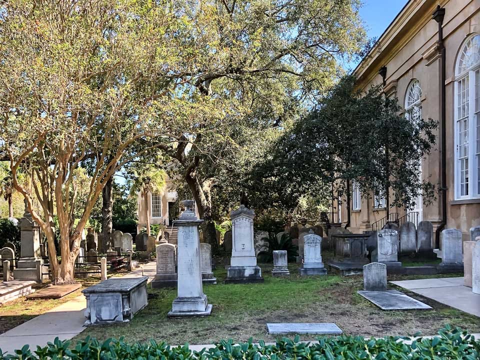 Tombstones in St. Philip's graveyard.