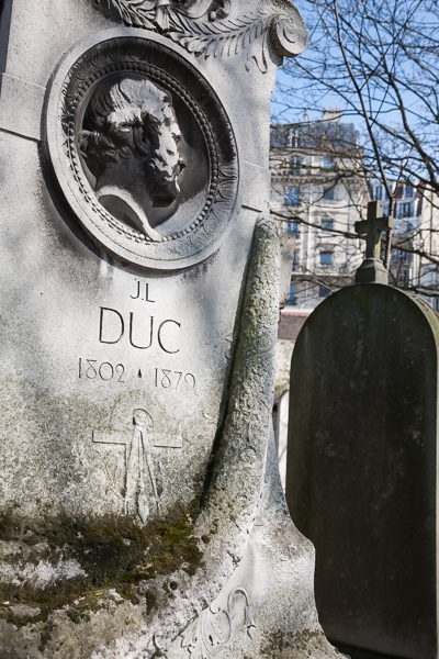 Headstone of J.L. Duc.