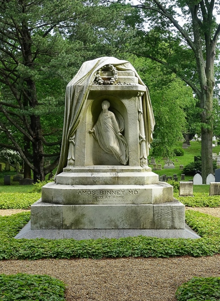 Front view of the Binney Monument.