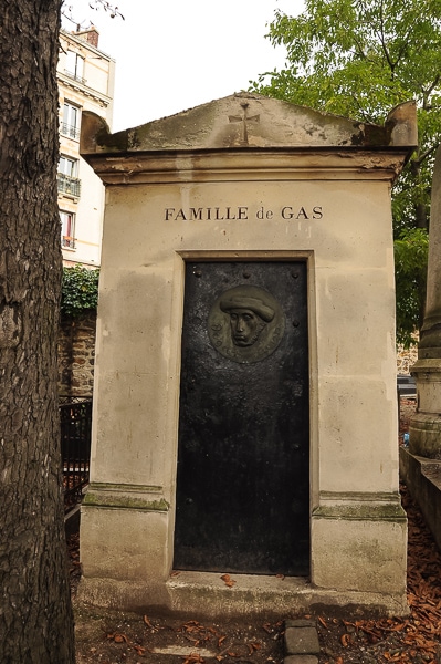 Tomb of Edgar Degas in Montmartre Cemetery.