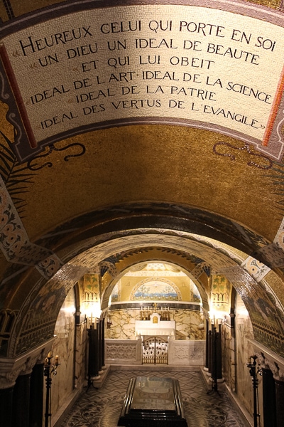 Louis Pasteur's tomb in a crypt at the Pasteur institute.