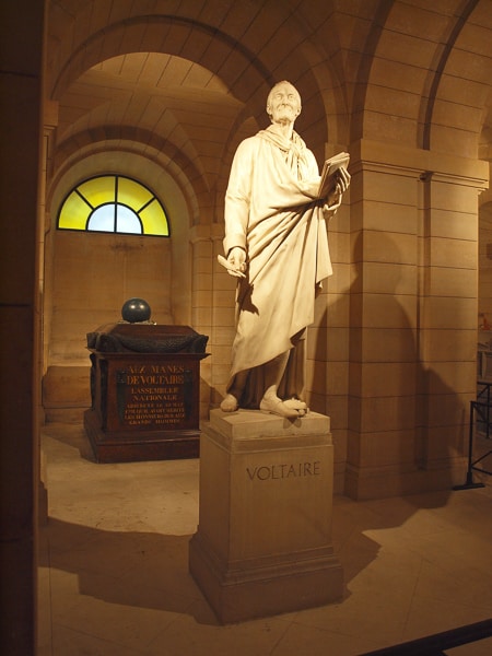 Voltaire's tomb in the Paris Pantheon.
