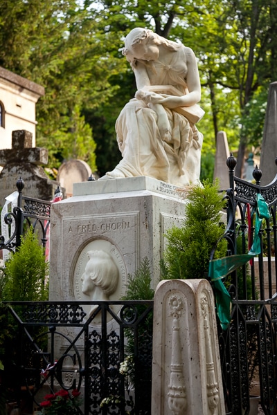 Grave of Frederic Chopin. 