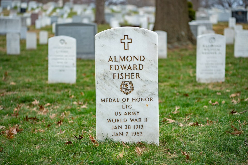 Grave of Medal of Honor recipient Almond Edward Fisher.