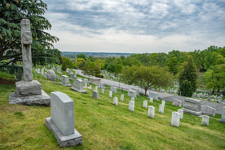 Graves on a hillside.