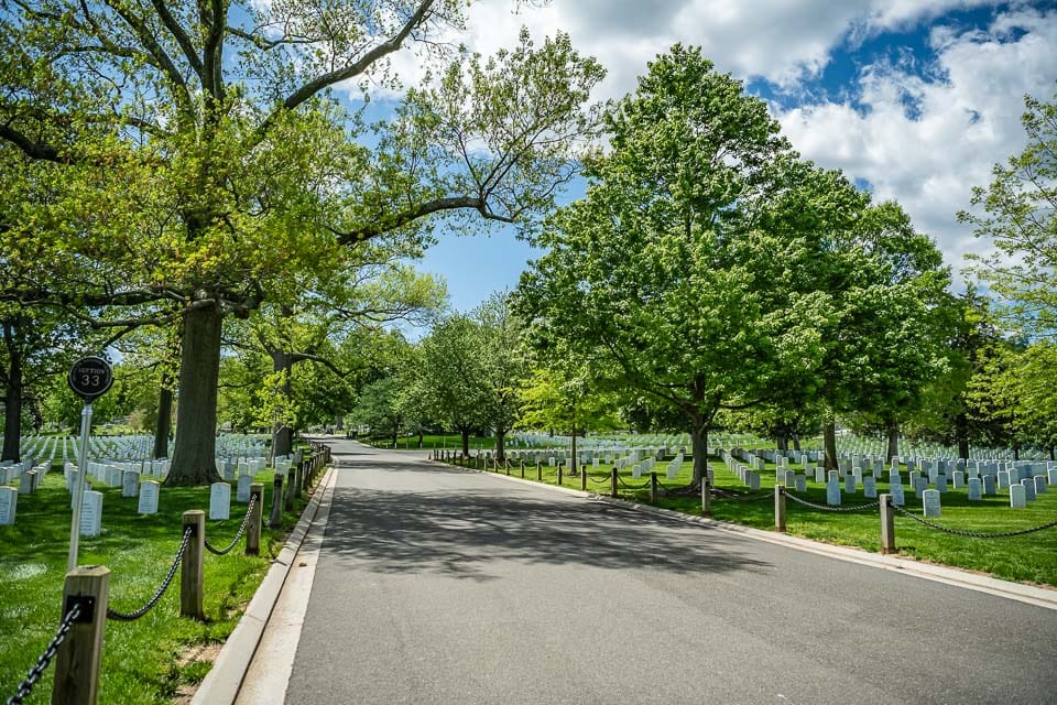 Road in Arlington National Cemetery.