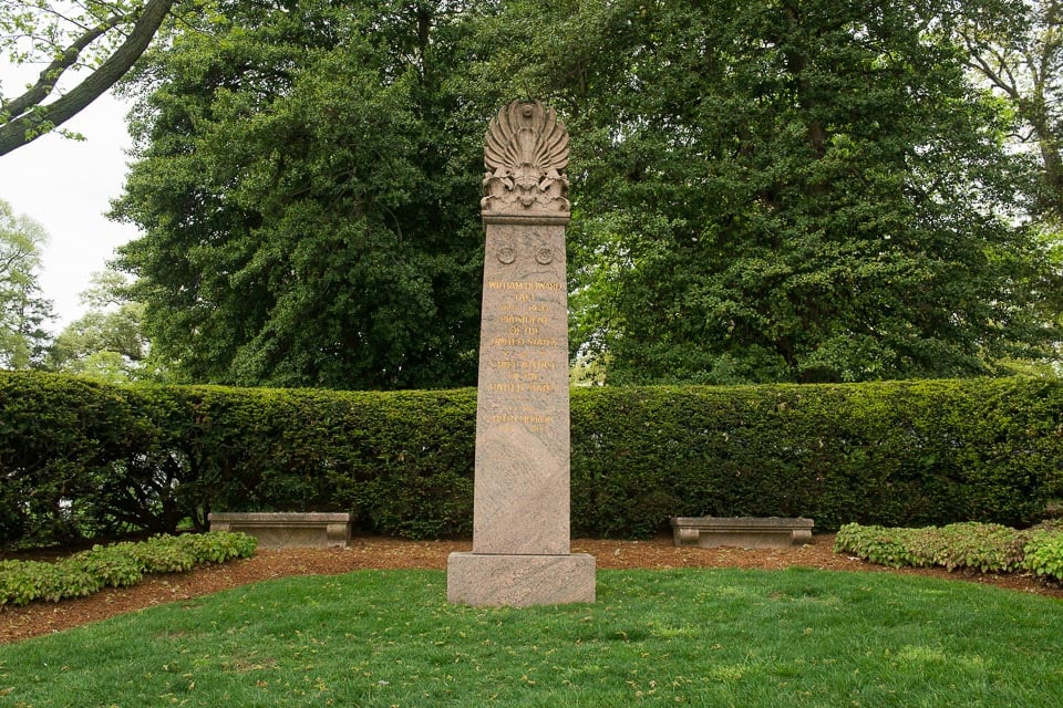 Tombstone at President Taft's grave in Arlington National Cemetery.