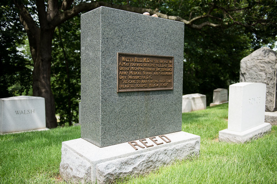 Walter Reed's grave in Arlington National Cemetery.