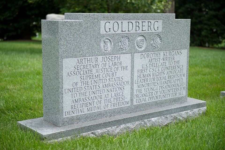Tombstone of Arthur Joseph Goldberg.
