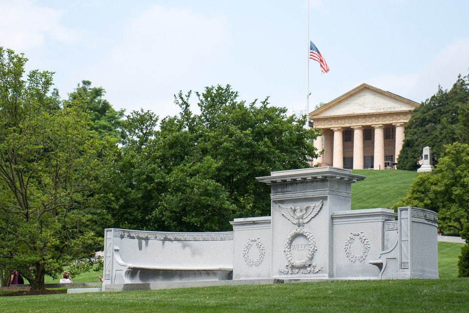 Grave of John W. Weeks in front of Arlington House.