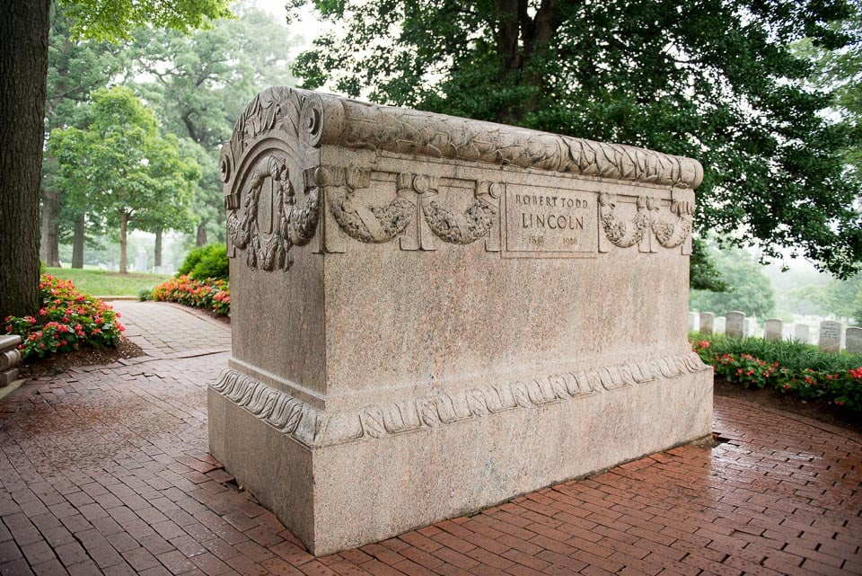 Tomb of Robert Todd Lincoln in Arlington National Cemetery.