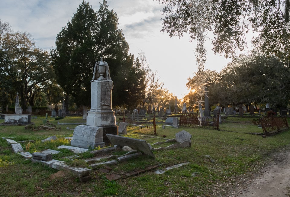 Tombstones in Magnolia Cemetery.
