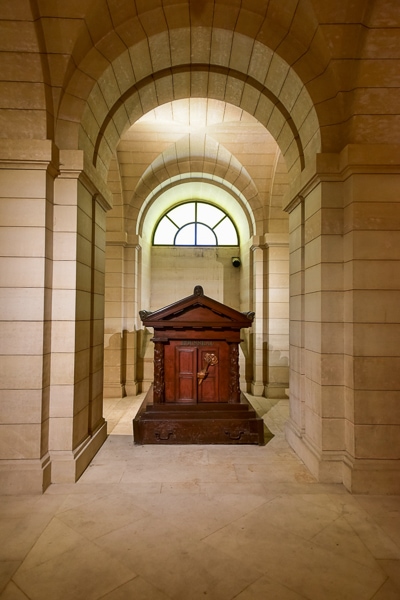 Rousseau's tomb in the Pantheon of Paris.