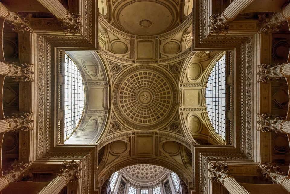 Ceiling inside the Pantheon of Paris.