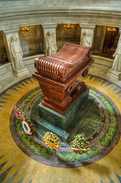Looking down on Napoleon's sarcophagus in Les Invalides.