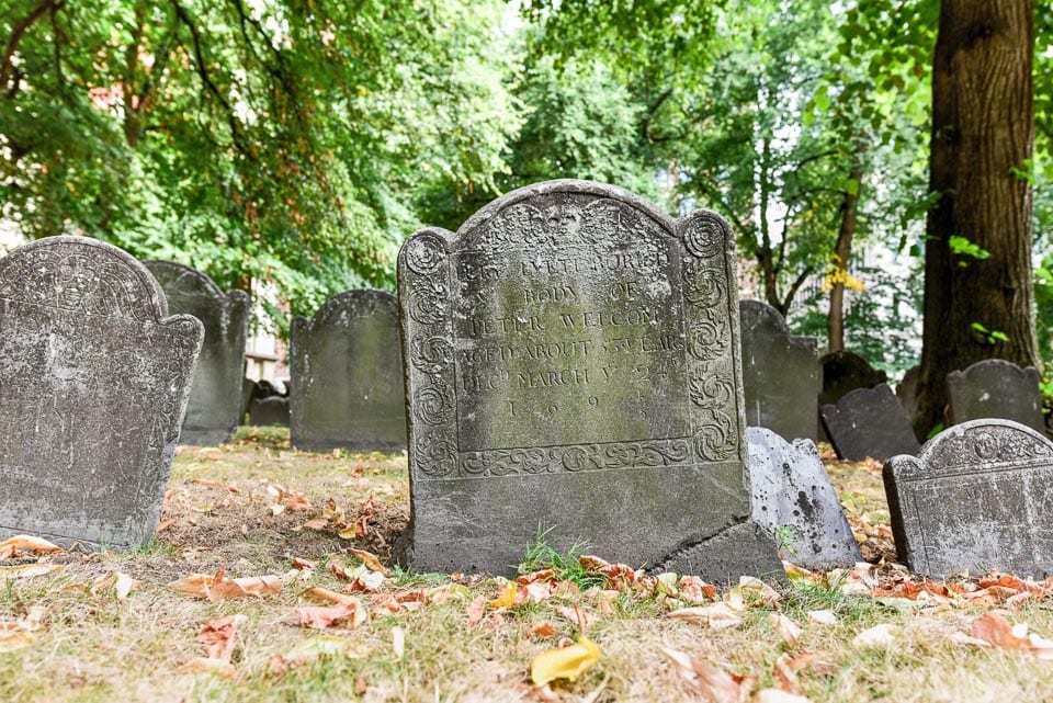 Old gravestones in Granary Burying Ground.