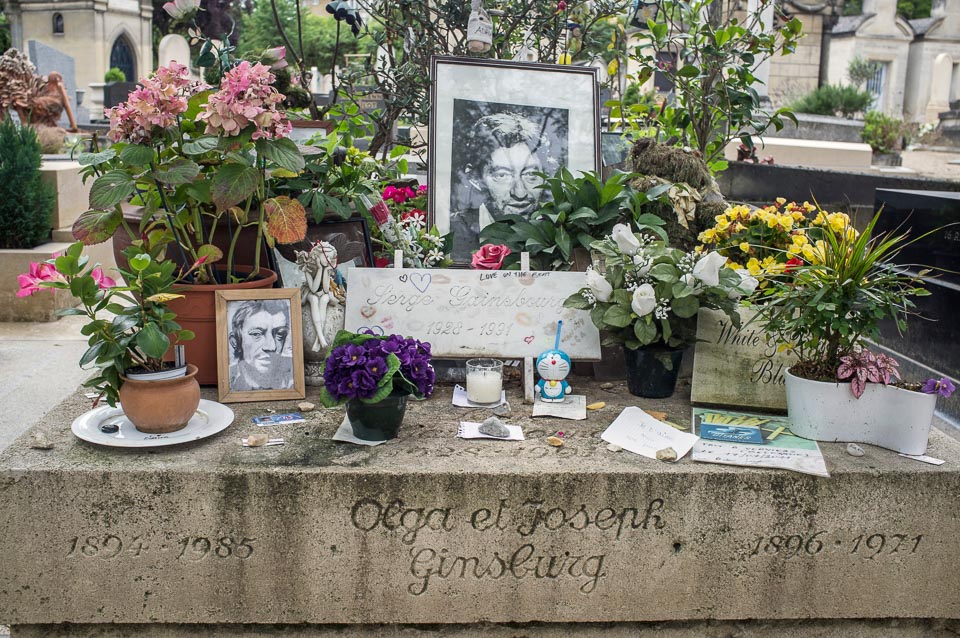 Serge Gainsbourg's grave in Montparnasse Cemetery.