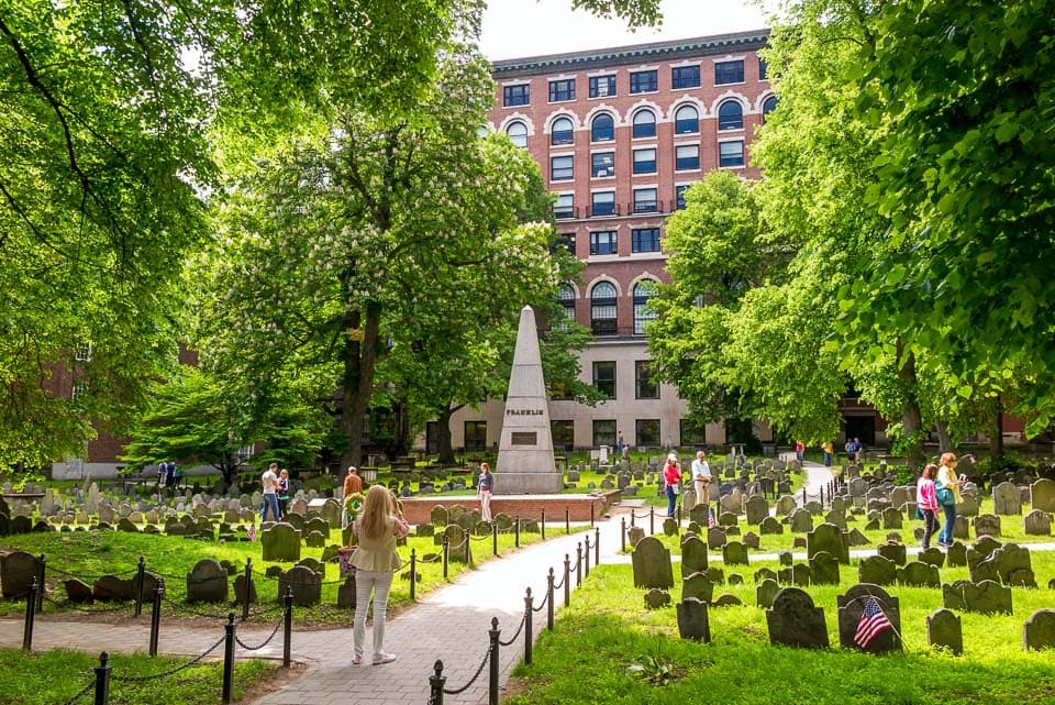 Tourists in Granary Burying Ground.