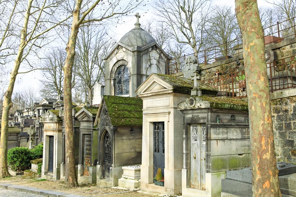 Tombs and graves in Pere Lachaise Cemetery.