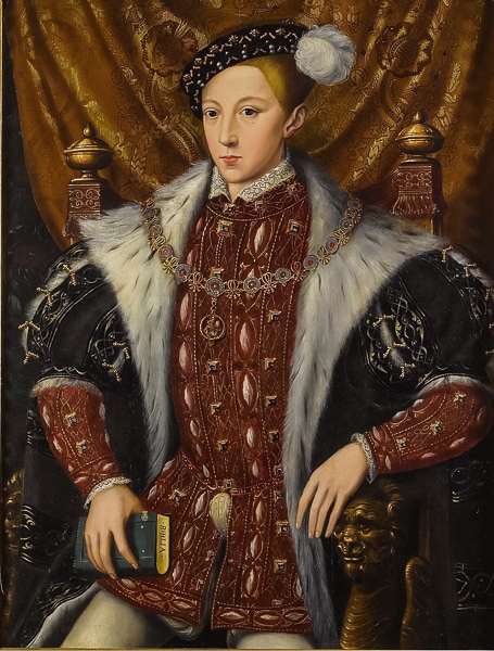 Painting of Edward VI sitting in a chair.