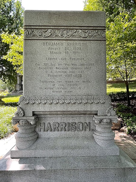 Memorial at the grave of President Harrison.
