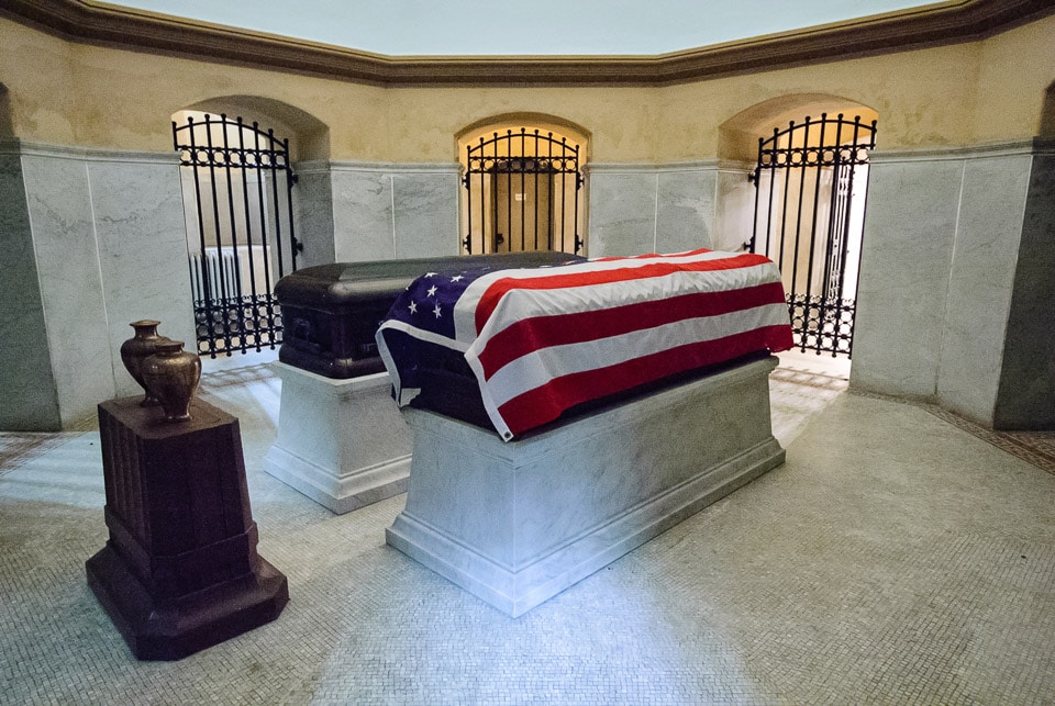 Coffins in President Garfield's mausoleum.