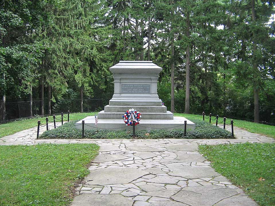 Trees surrounding the tomb of President Hayes.