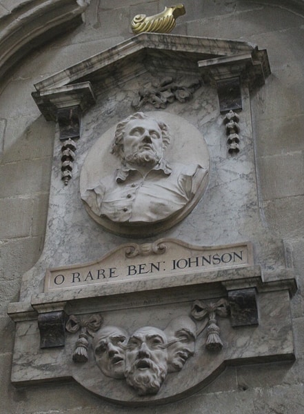 Wall memorial for Ben Jonson.