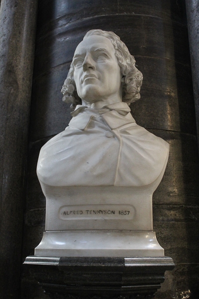 Bust of Alfred Lord Tennyson.