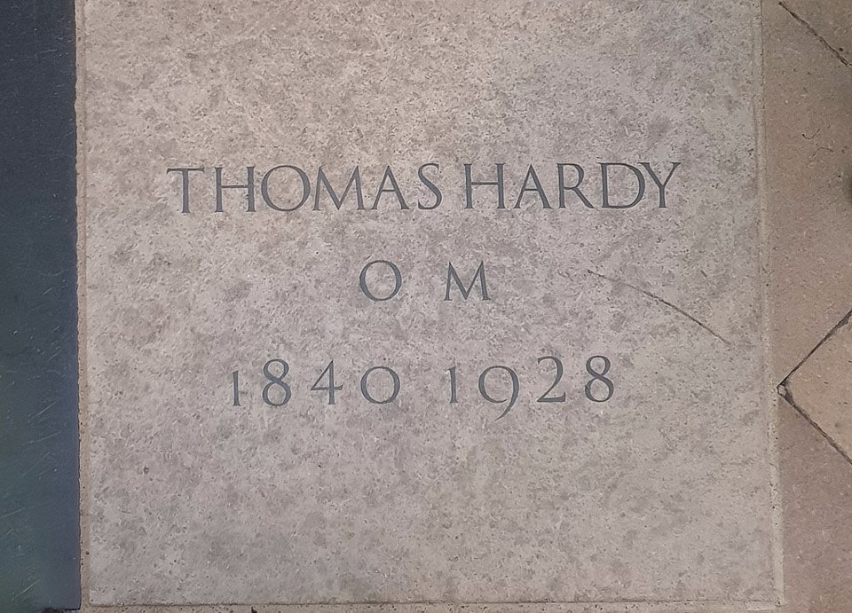 Thomas Hardy's grave in Westminster Abbey.