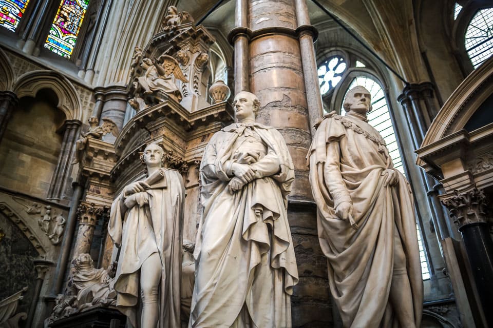 Statues and monuments in the abbey.