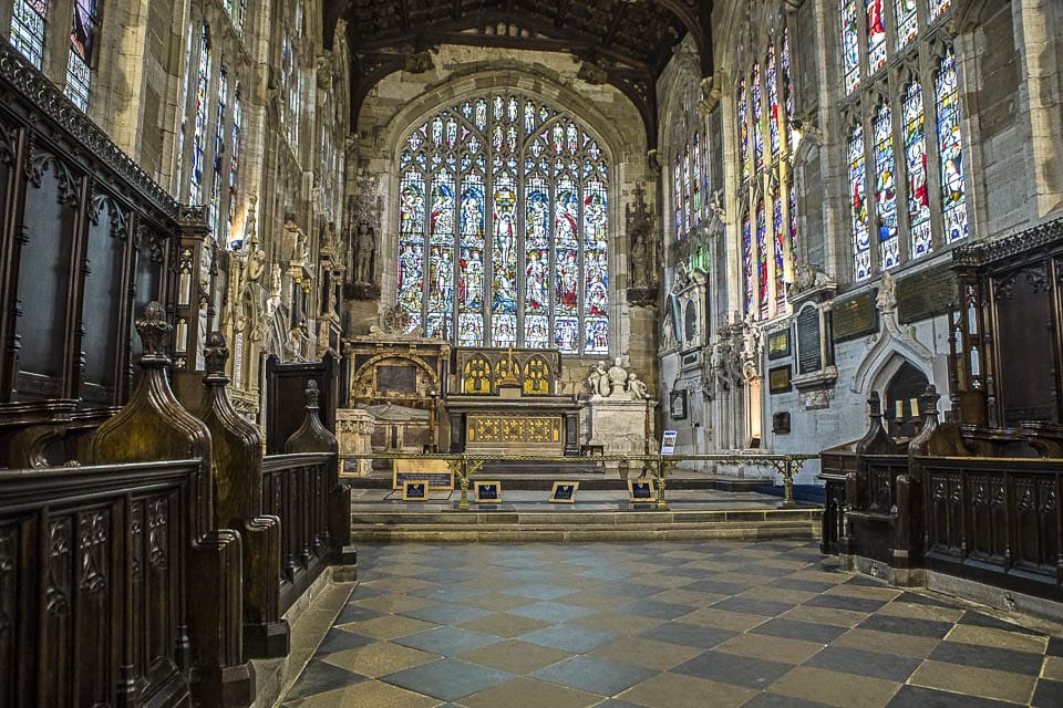 The chancel inside Holy Trinity Church where Shakespeare is buried. 